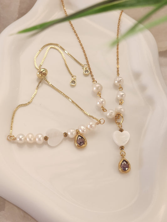 Set de collar y pulseras con color del mes
